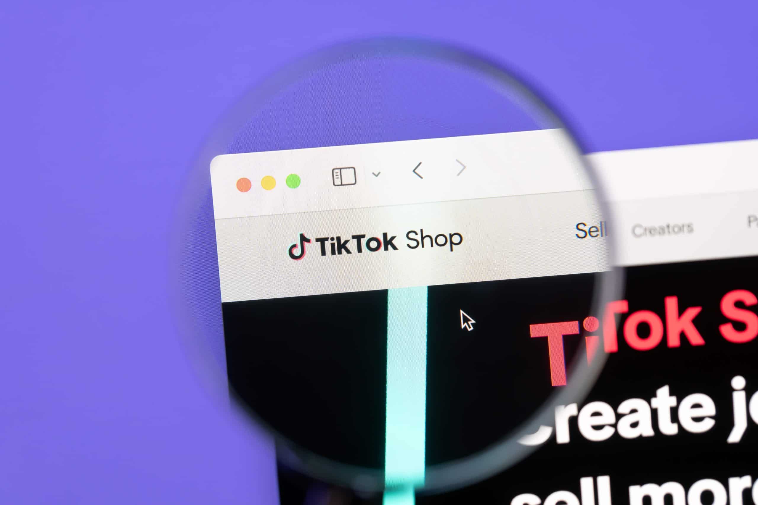 TikTok Shop under a magnifying glass